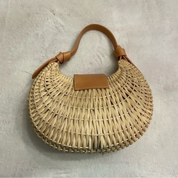 ANTHROPOLOGIE Poolside Croissant Satchel In Brown - Picture 7 of 16